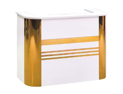 Banco reception parrucchieri verniciato Lexa 120 cm salone cosmetico oro -  Enzo Italy